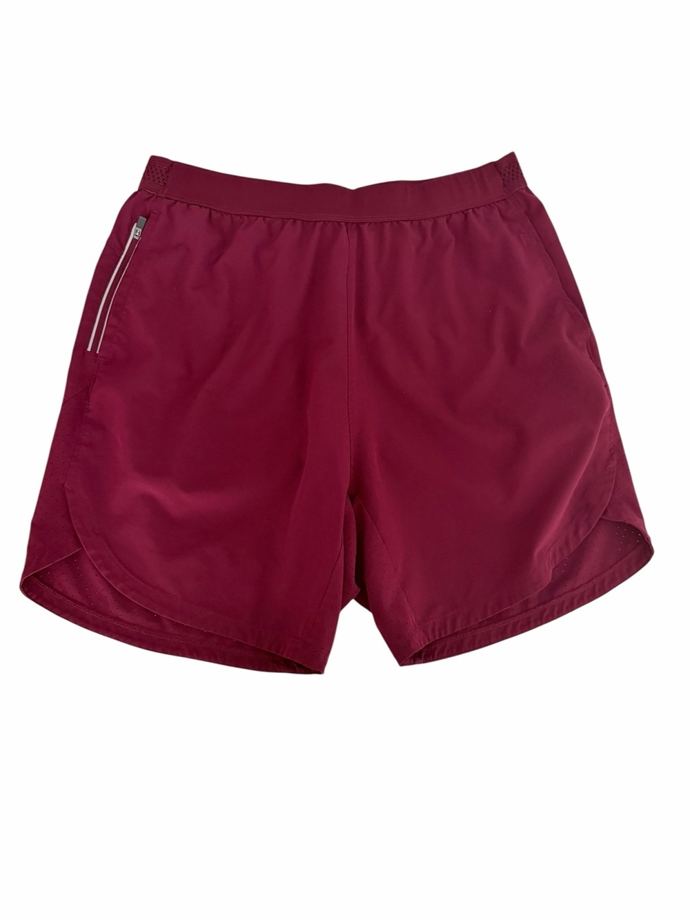 ZYIA ACTIVE Burgundy Mesh Energy Running Shorts Zip Pocket size L